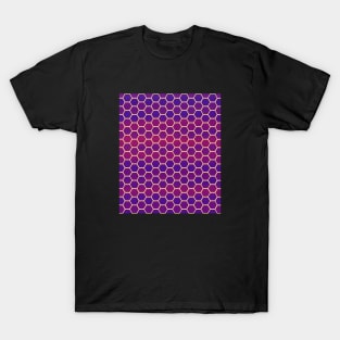 Ornamental Pattern Purple Gold Hexagons T-Shirt